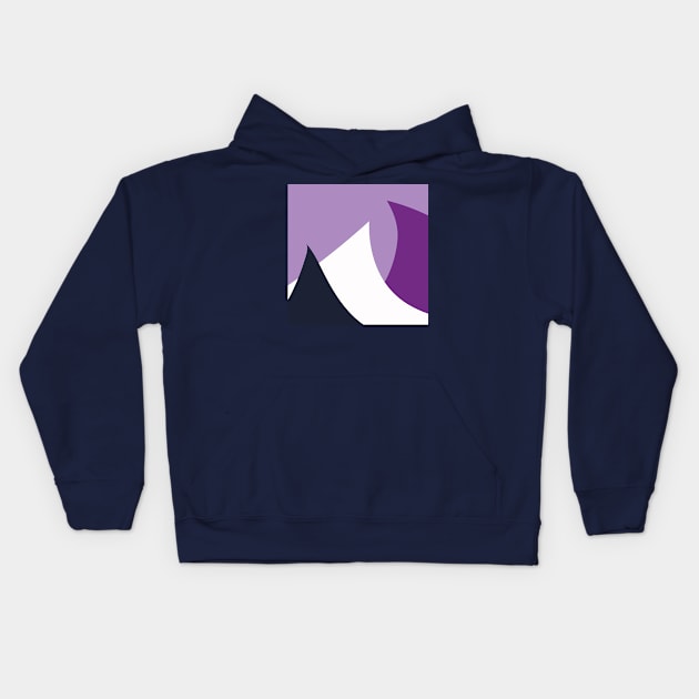 Violet Peak Mountains Vector Abstract Pattern Kids Hoodie by nelloryn